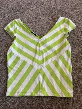 Y2K Authentic vintage Bebe striped top Sz L crop